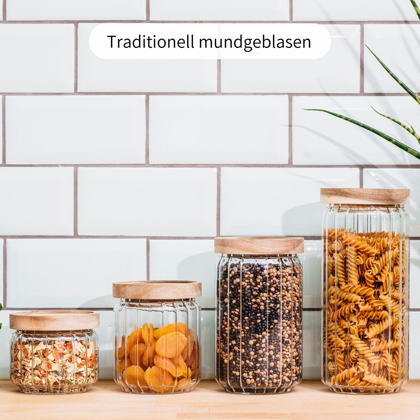 WILMA | Vorratsgläser geriffelt gemischt (4-tlg.)