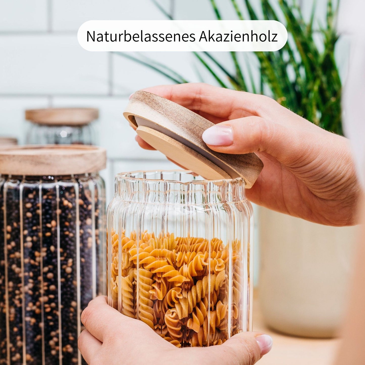 WILMA | Vorratsgläser geriffelt gemischt (4-tlg.)