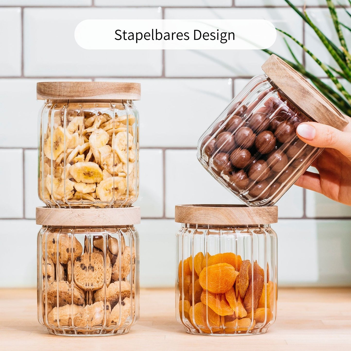 LASSE | Vorratsgläser geriffelt 500ml (4-tlg.)