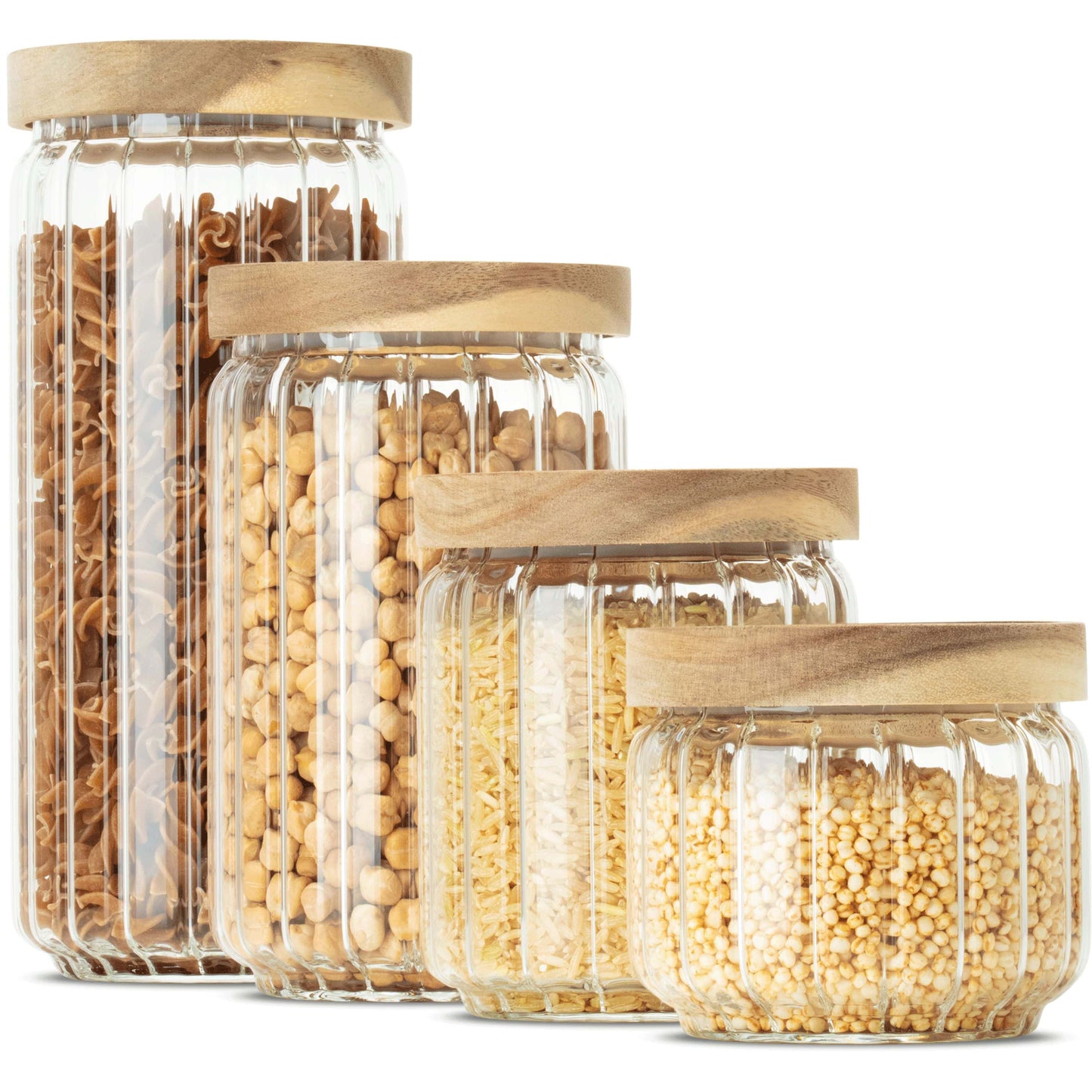 WILMA | Vorratsgläser geriffelt gemischt (4-tlg.)