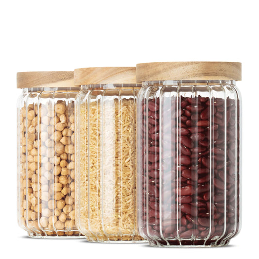 VILA | Vorratsgläser geriffelt 700ml (3-tlg.)