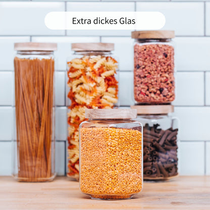 YVA | Vorratsgläser eckig 900ml (3-tlg.)