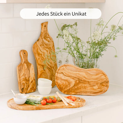 JONTE | Olivenholzbrettchen Set mit Griff