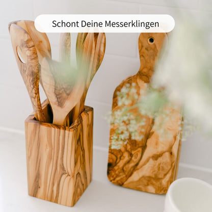 JONTE | Olivenholzbrettchen Set mit Griff