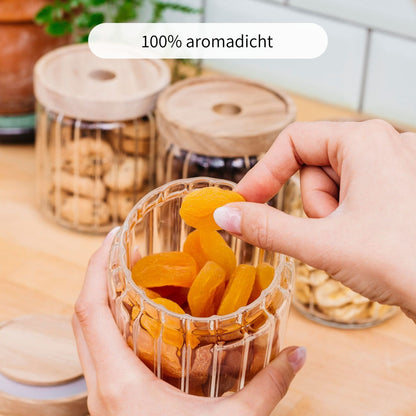 LASSE | Vorratsgläser geriffelt | 500ml (4-tlg.)