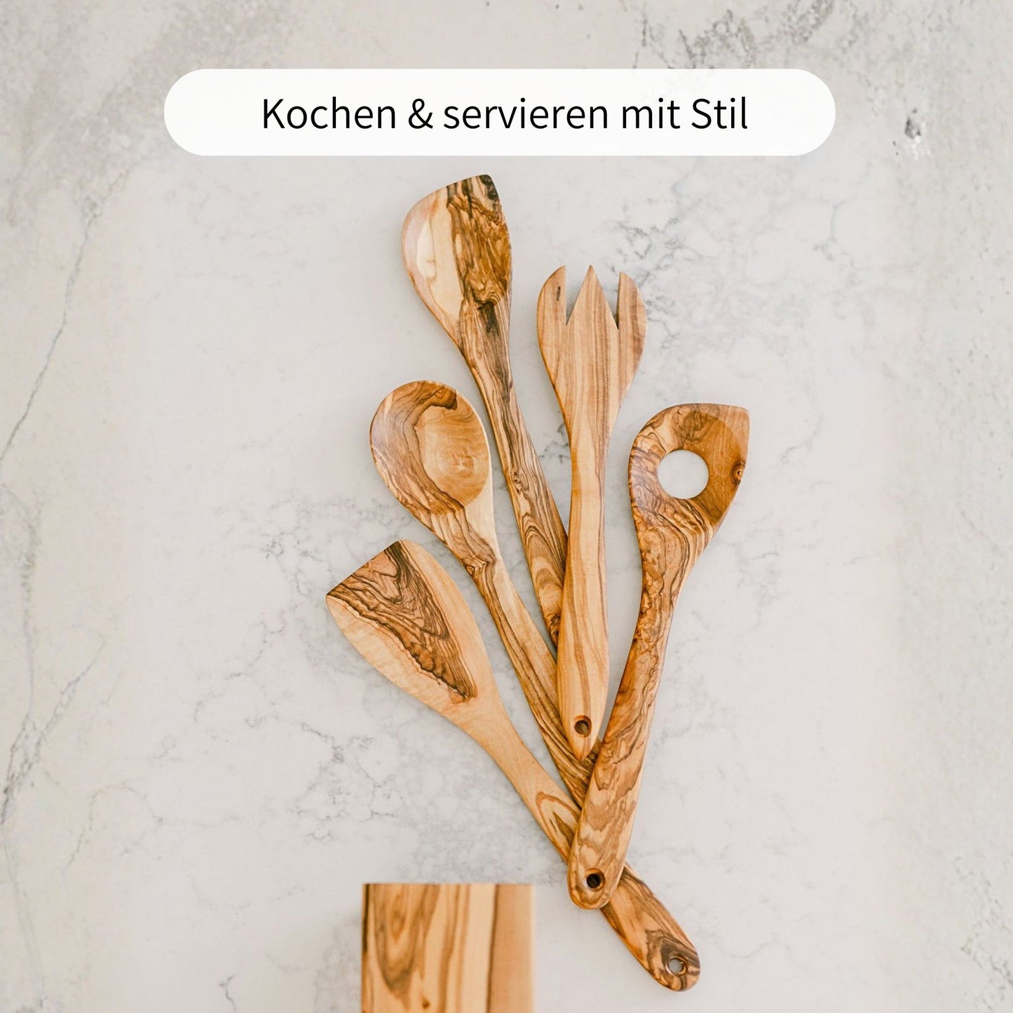 MALTE | Küchenutensilien Set 5-tlg. aus Olivenholz