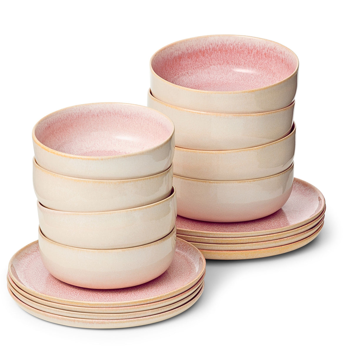 Keramikgeschirr Set rosa (16-tlg.)