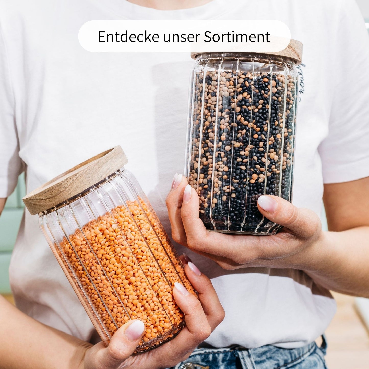 ELLA | Vorratsgläser geriffelt | 1000ml (3-tlg.)
