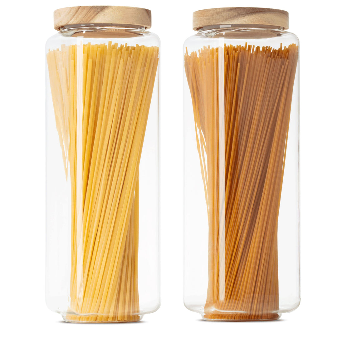 spaghetti aufbewahrung glas Eckige Spaghetti Vorratsgläser mit Holzdeckel