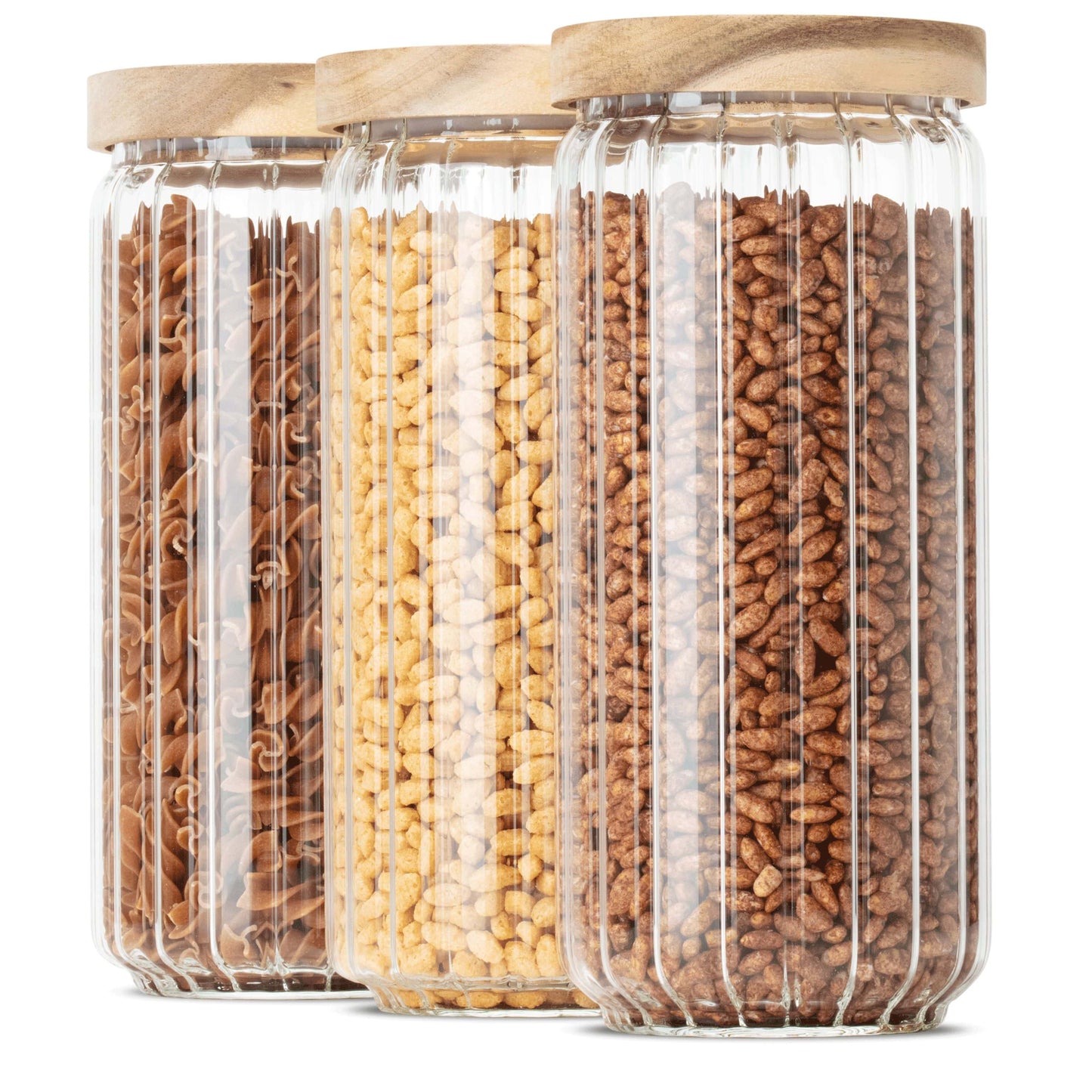 ELLA | Vorratsgläser geriffelt | 1000ml (3-tlg.)