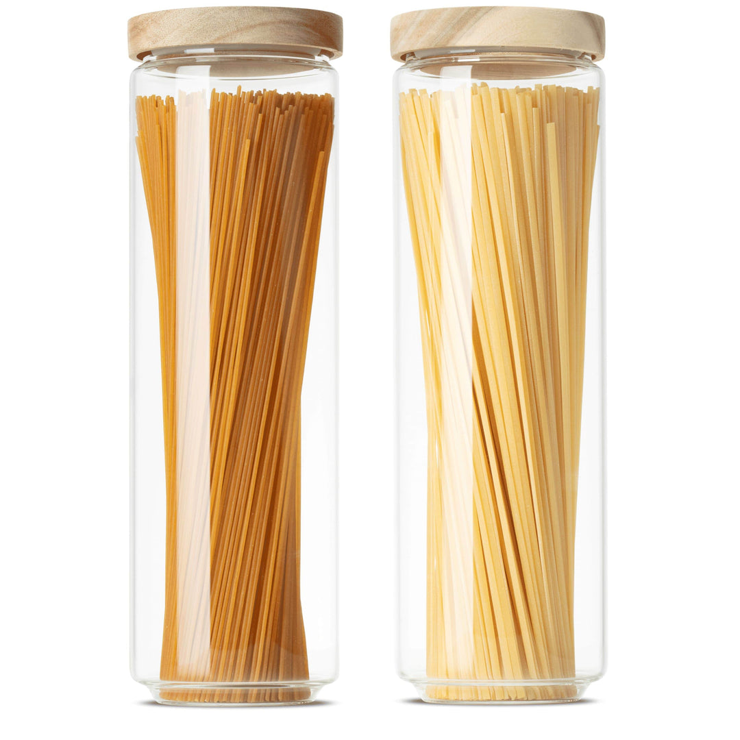 Vorratsgläser Set für Spaghetti mit Holzdeckel